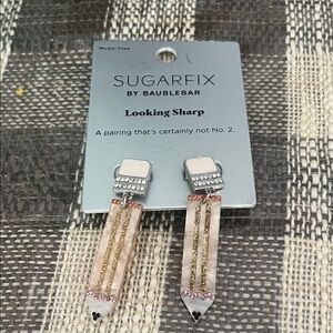 Gold and Pink Dangle Earrings